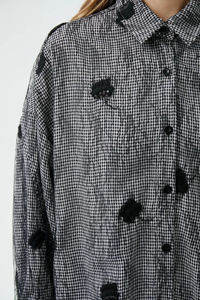 Рубашка женская TUFFONI 8427058 ЧЕРНЫЙ OVERSIZE